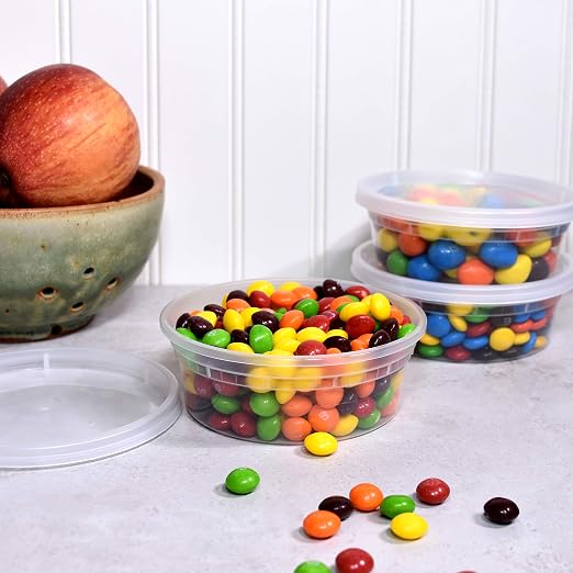 Plastic Microwaveable Food Containers with Lids 8 oz | BPA Free | Stackable | Leakproof | Microwave/Dishwasher/Freezer Safe - Image 3