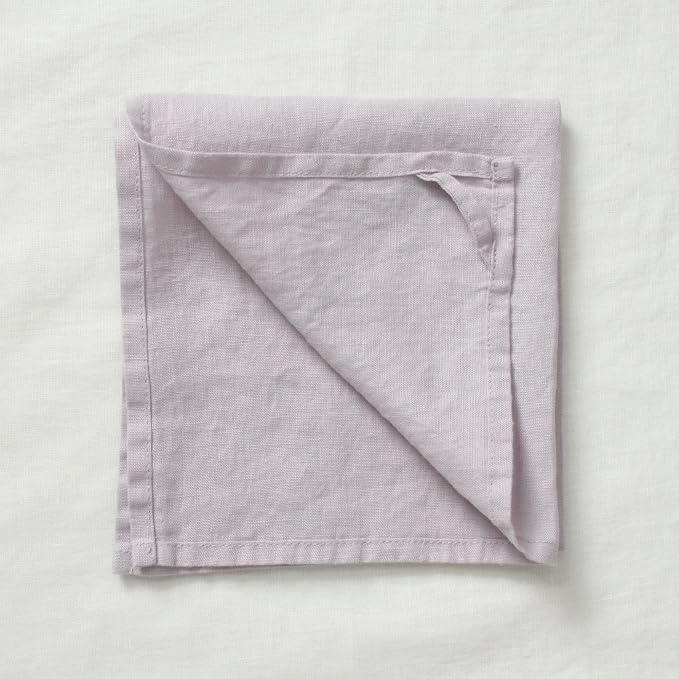 Linen Kitchen Towels Set of 12,100% Linen Decorative Tea/Kitchen Towels 14 x 14 Inch,Stone Washed European Flax Linen Dish Towels,Purple - Image 2