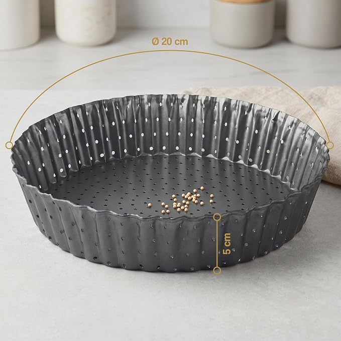 Deep Dish Quiche Lorraine Pie Pan - 7.87 inch Tart Pans with Removable Bottoms - Apple Pie Pan - 7.87 inch Tarte Tatin Pan - Deep Dish Pie Crust - Quiche Baking Dish - Image 4