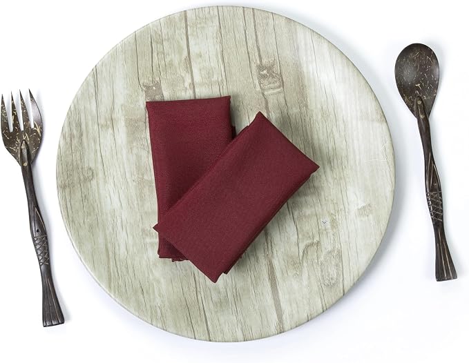 Pack of 100 PCS Cloth Napkins 17x17 inch Washable Polyester Dinner Napkins Soft Table Napkins for Wedding Party Dining Banquet Bistro Decoration - Maroon - Image 3