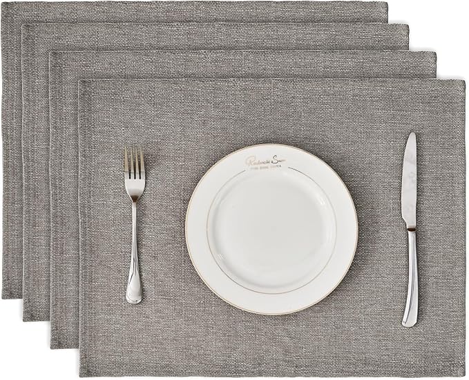 BALCONY & FALCON Rectangle Table Cloth Waterproof Taupe Grey 13.8"x 17.7" 4pcs by BALCONYFALCON
