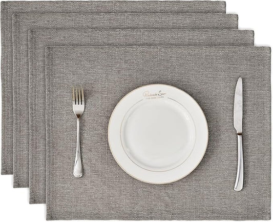 BALCONY & FALCON Rectangle Table Cloth Waterproof Taupe Grey 13.8"x 17.7" 4pcs by BALCONYFALCON
