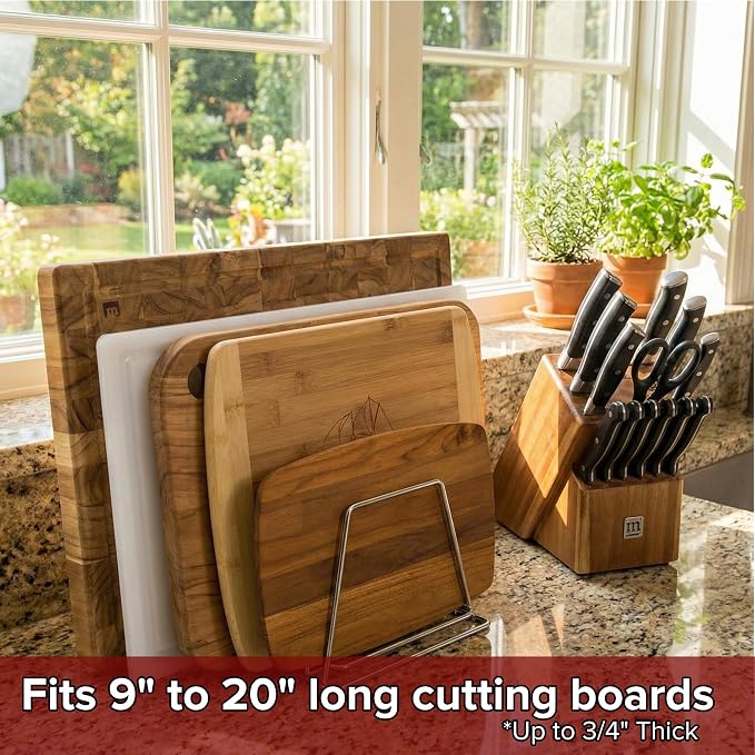 Thirteen Chefs Stainless Steel Cutting Board Rack - Holds 6 Boards up to 3/4" Wide - NSF Approved for Commercial Kitchens - Image 2