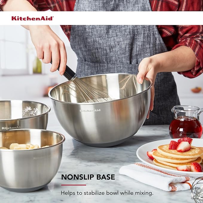 KitchenAid Stainless Steel Mixing Bowls, Set Of 3 - Image 4