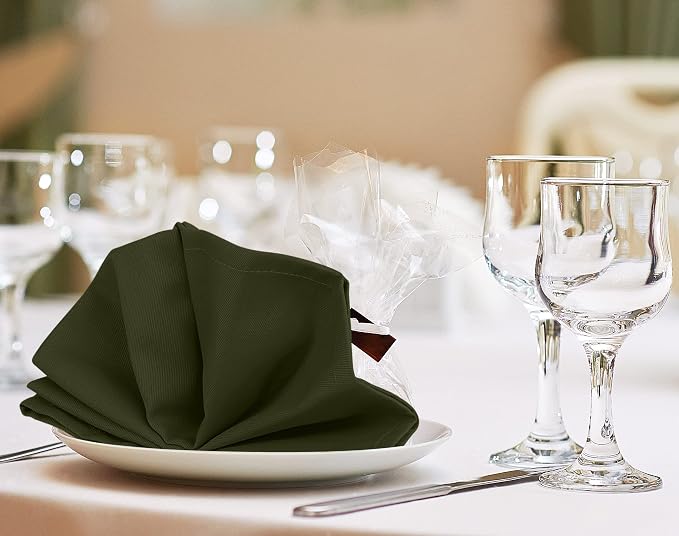 Utopia Kitchen Olive Cloth Napkins [12 Pack, 18x18 Inch] Absorbent Cotton Blend Washable and Reusable for Dinner, Restaurant, Lunch, Wedding and Hotel - Image 6