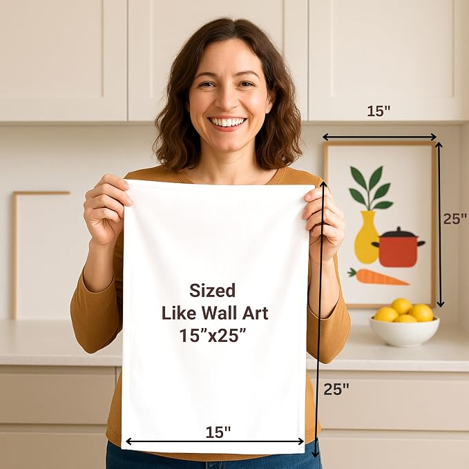Flour Sack Towels | Tea Towel for Crafts | Kitchen Dish Cotton Blank Towel for Embroidery | Baking Bread Proofing Linen Cover | Thick Absorbent Quick Dry | 7 Pack 15"x25" White - Image 2
