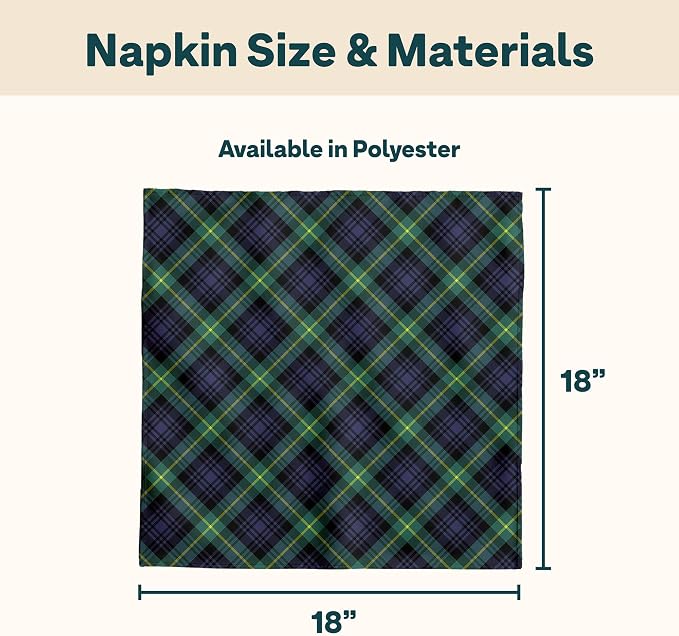 Blue & Green Tartan Cloth Napkins Set of 12 | Decorative Plaid Dinner Napkins | Made in The USA | Stain-Resistant & Absorbent | Reusable - Image 4