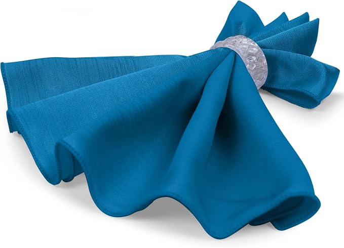 17x17-Inch Shantung Satin Cloth Napkins, Cobalt, Set of 12 - Image 7