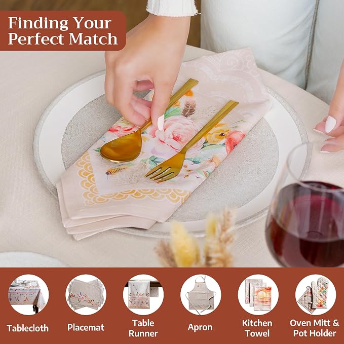 Maison d' Hermine Cloth Napkins Set of 4 Reusable 100% Cotton (20" x 20") | Everyday Square Napkins Cloth Washable Dinner Party Wedding Restaurant Hotel Kitchen Spring Summer - Ibiza - Beige - Image 4