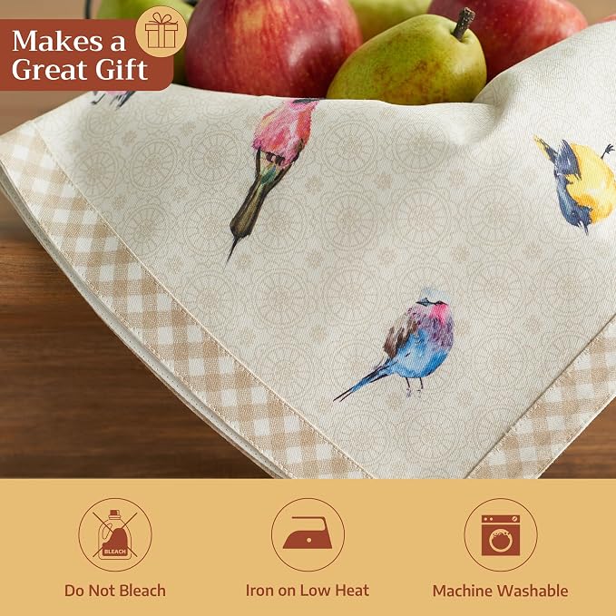 Maison d' Hermine Cloth Napkins Set of 4 Reusable 100% Cotton (20" x 20") | Everyday Square Napkins Cloth Washable Dinner Party Wedding Restaurant Hotel Kitchen Spring Summer - Birdies on Wire - Image 5