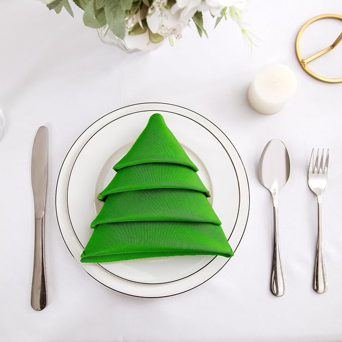 Bailarina Cloth Napkins Set of 120,17x17 inches Dinner Napkins Cloth Washable,Polyester Square Table Cloth Napkin Bulk with Hemmed Edges Ideal for Banquets, Parties and Weddings-Emerald Green - Image 2