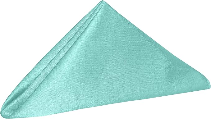 20 x 20-Inch Shantung Satin Cloth Napkins, Aqua, Set of 60 - Image 2