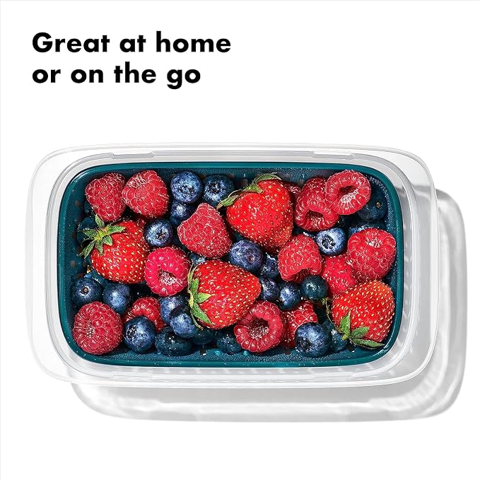 OXO Good Grips Prep & Go Container with Colander 1.9 Cup/0.45 L - (Pack of 4) Leakproof Food Storage for Rinsing & Storing Fruits & Veggies - Image 2