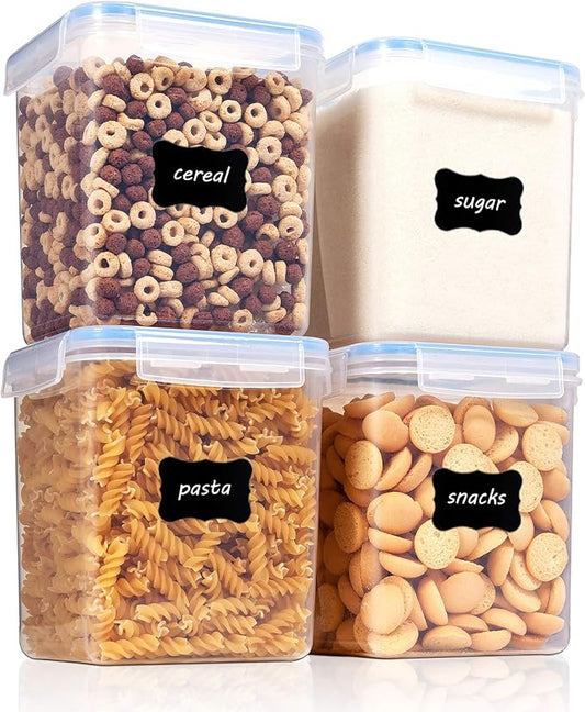 Vtopmart 2.5L / 84.5oz Food Storage Containers, 4 PCS, Blue | Airtight Seal, BPA Free, Food Grade Material, Dishwasher Safe (Not Lids) by Vtopmart