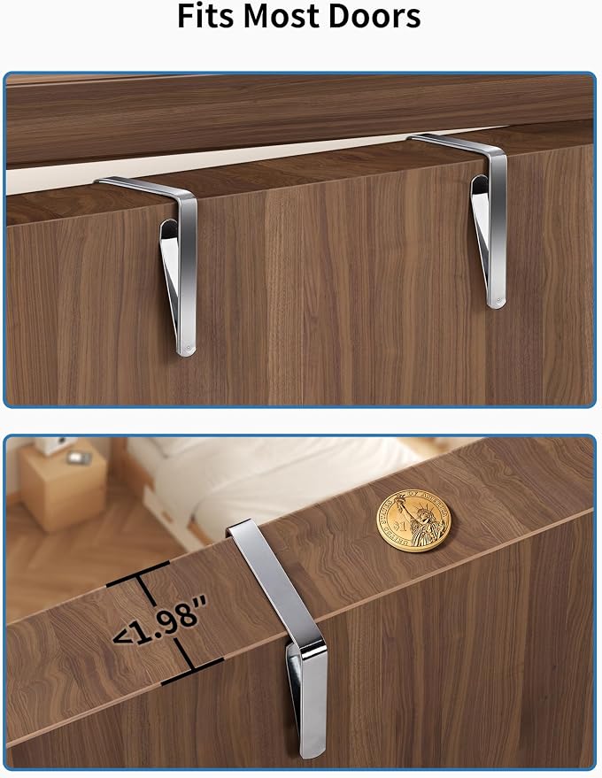 JARLINK Over the Door Organizer for Bathroom, 5 Shelf Rose Pink, 2 Pack | Anti-Tilt Design, 44 lb Load Capacity, Hanging Door Organizer with 5 Large Capacity Pockets, Behind Door Storage for Nursery - Image 9