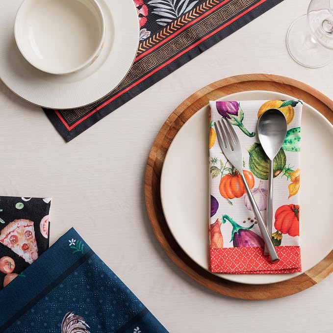 Maison d' Hermine Cloth Napkins Set of 4 Reusable 100% Cotton (18" x 18") | Everyday Square Napkins Cloth Washable Dinner Party Wedding Restaurant Hotel Kitchen Spring Summer - Ratatouille - Image 9