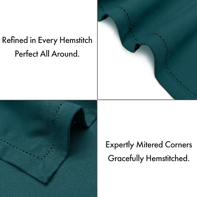 Ruvanti Cloth Napkins Set of 12, 100% Cotton High GSM 18x18 Inches, Hem Stitched Corners, Soft, Washable, Highly Durable & Absorbent, Perfect for Parties, Christmas, Thanksgiving Dinners – Deep Teal - Image 4