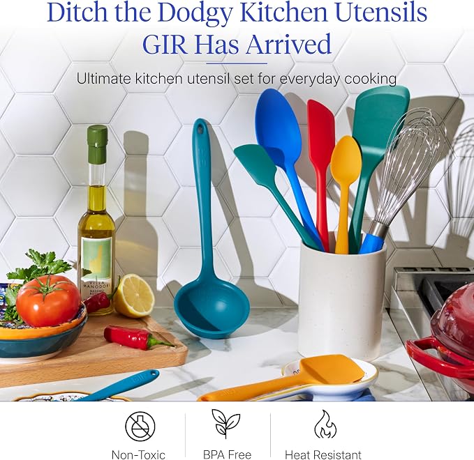 GIR: Get It Right 10-Piece Silicone Ultimate Kitchen Utensil Set – Spatulas, Ladle, Flip, Spoons, Whisk, Peeler & Spoonula – Nonstick, Non-Toxic, Heat-Resistant – Madrid - Image 2