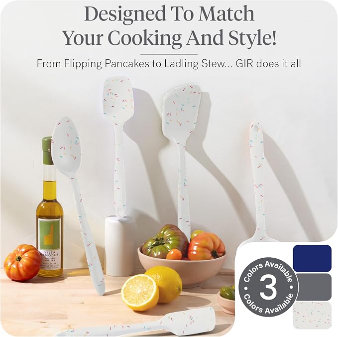 GIR: Get It Right 10-Piece Silicone Essentials Kitchen utensils set - Ladle, Spatula, Flip, Spoon & Spoonula - Non toxic cooking utensils for Nonstick Cookware, Cooking and Baking - Confetti - Image 6