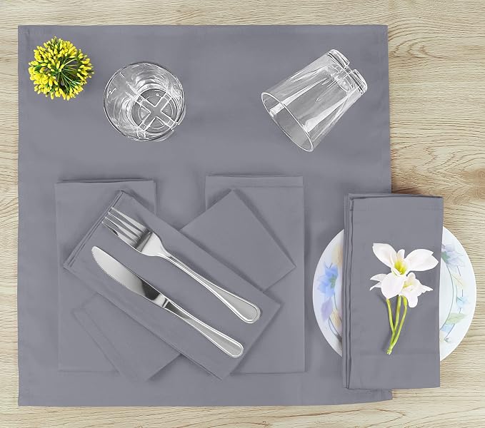 Utopia Kitchen Cotton Blend Charcoal Cloth Napkins [12 Pack, 18x18 Inch] | Absorbent Washable and Reusable for Dinner, Restaurant, Lunch, Wedding and Hotel - Image 9