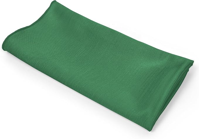 17x17-Inch Shantung Satin Cloth Napkins, Emerald Set of 24 | Bulk Case of 2 Dozen, Square, 100% Polyester Fabric, Reversible, Faux Dupioni Silk Reverse Side, Machine Washable, Green - Image 9