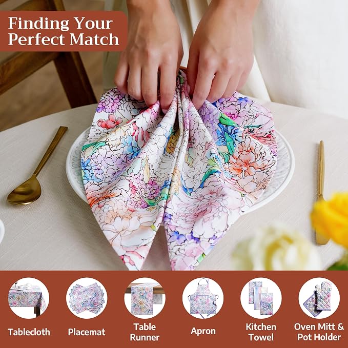 Maison d' Hermine Cloth Napkins Set of 4 Reusable 100% Cotton (20" x 20") | Everyday Square Napkins Cloth Washable Dinner Party Wedding Restaurant Hotel Kitchen Spring Summer - Floral Love - Image 4