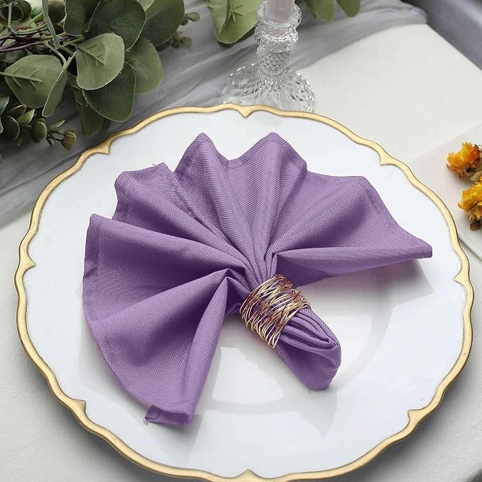 Efavormart Premium Cloth Napkins Set of 10, 17x17 Inch Violet Amethyst Violet Seamless Dinner Napkins, Washable Linen Table Napkin Cloth with Hemmed Edges for Weddings, Party and Banquet - Image 2