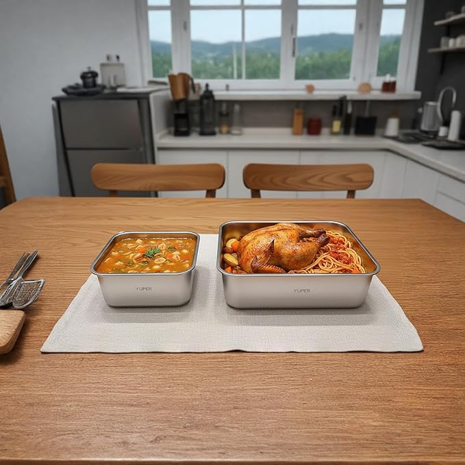 YUPER Stainless Steel Food Containers, 2 Pack (88+162OZ) | Meal Prep Containers Set with Lids, BPA-Free, Leak-Proof & Airtight, for Fruits, Lunch and Leftovers Fridge Storage - Image 4