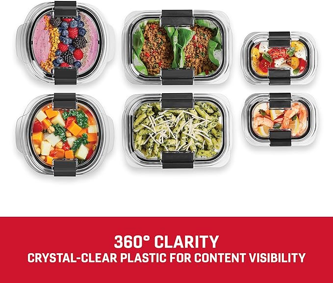 Rubbermaid Brilliance® Round and Rectangular Leak Proof Food Storage Containers, 12 Piece Set - Image 5