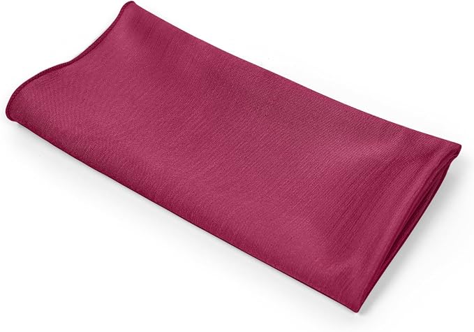 17x17-Inch Shantung Cloth Napkins, Raspberry, Set of 12 | Bulk Case of 1 Dozen, Satin, Square, 100% Polyester Fabric, Reversible, Faux Dupioni Silk Reverse Side, Machine Washable, Red - Image 9
