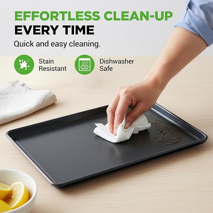 NutriChef 8 Piece Nonstick Bakeware Set | Carbon Steel Baking Pans for Oven | Includes Sheet Pan, Muffin, Loaf, Round and Square Cake Pan | Dishwasher Safe, Stackable Design Oven Safe up to 446°F - Image 5