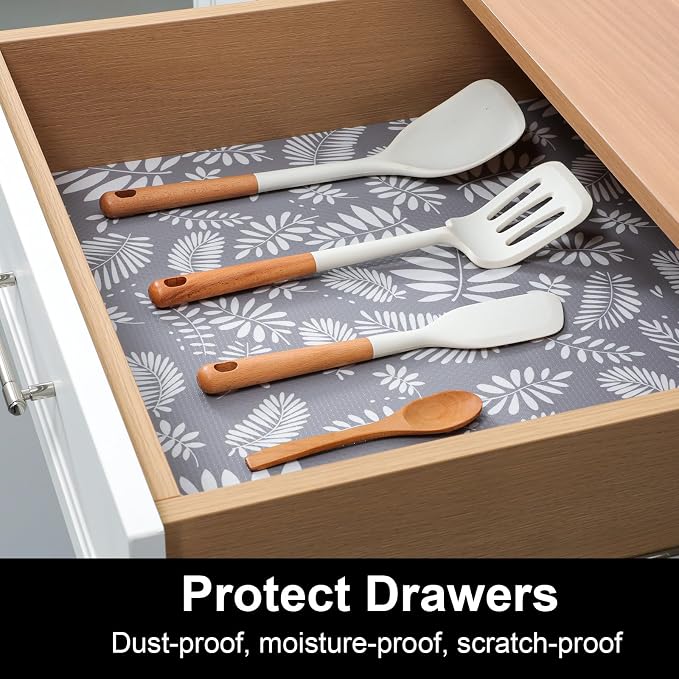 Cooyes Shelf and Drawer Liners for Kitchen Cabinets, Non Adhesive Cabinet Liner, EVA Waterproof Durable Non-Slip Drawer Mats for Shelves, Refrigerator, Storage, Desks（11.8" W x 360" L） - Image 2