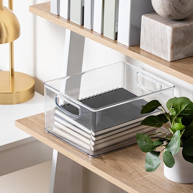 iDesign Stackable Storage Bin with Handles, Set of 4, Clear | Organize Pantry, Fridge, or Freezer, Made in USA - Image 8