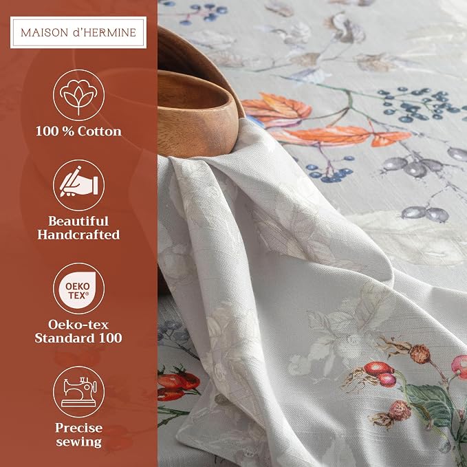 Maison d' Hermine Cloth Napkins Set of 4 Reusable 100% Cotton (20" x 20") | Everyday Square Napkins Cloth Washable Dinner Wedding Restaurant Hotel Kitchen Thanksgiving Christmas - Equinoxe - Grey - Image 2