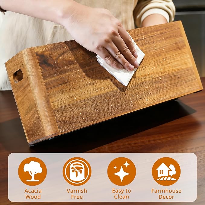 Wooden Utensil Holder for Kitchen Counter, Cooking Utensils Holder for Countertop, Kitchen Utensils Holder for Countertop, Large Utensil Holder for Kitchen Counter (Tan, 4 Compartment) - Image 3