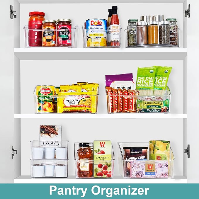 Sorbus Fridge Organizer on Wheels - Rolling Fridge Organizers and Storage Clear Design with Dividers & Handles for Kitchen Organization and Storage - Refrigerator Organizer Bins & Pantry Storage Bins - Image 7