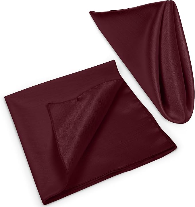 17x17-Inch Shantung Cloth Napkins, Burgundy, Set of 60 - Image 8