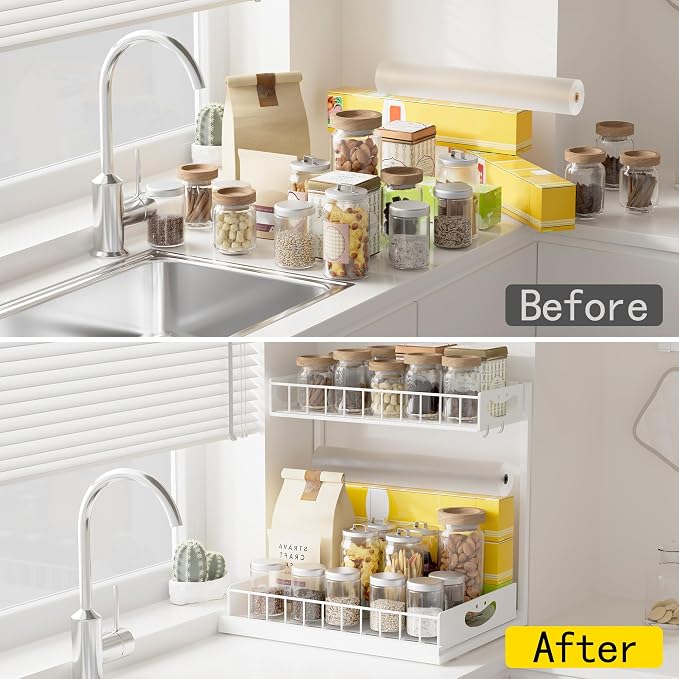 Under Sink Organizer with Pull-Out Drawers,Kitchen Sink Organizer,2 Tier Bathroom Organizers And Storage,Bathroom Accessories Set,White 2 Pack - Image 2