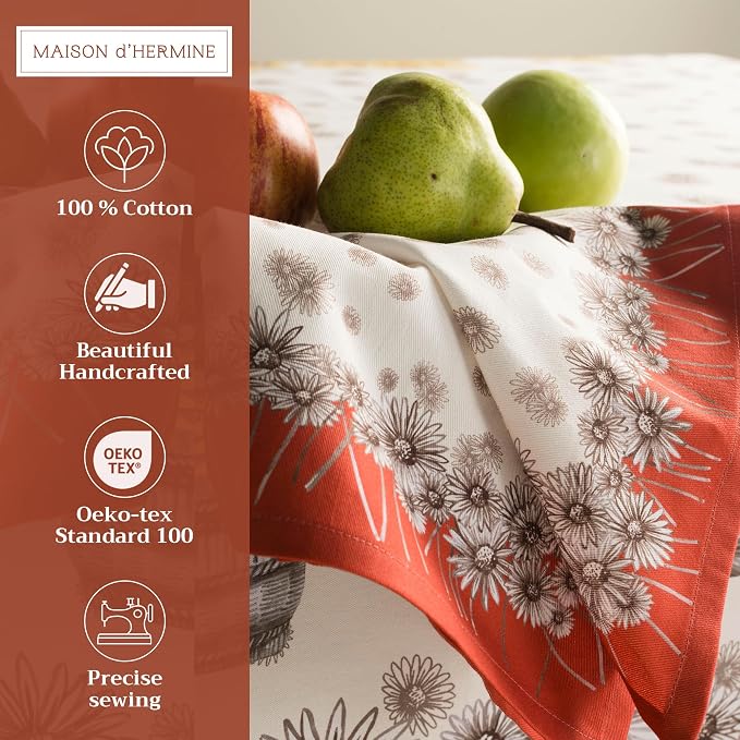 Maison d' Hermine Cloth Napkins Set of 4 Reusable 100% Cotton (20" x 20") | Everyday Square Napkins Cloth Washable Dinner Wedding Restaurant Hotel Kitchen Thanksgiving Christmas - Bagatelle - Image 2