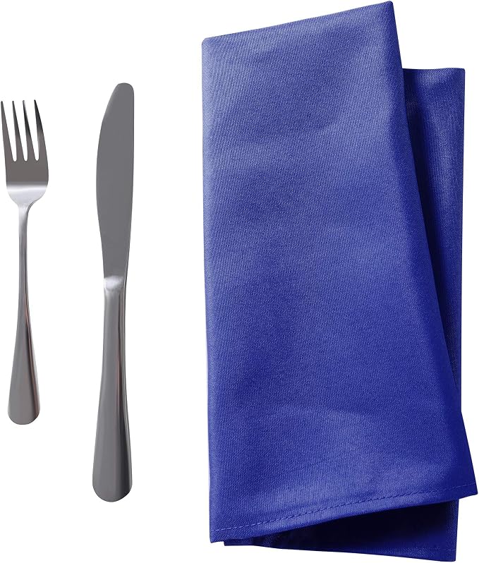 25pcs Polyester Cloth Napkins - 20 x 20 inch Royal Blue Dinner Washable Napkins with Hemmed Edges for Restaurant/Wedding/Hotel(25,Royal Blue) - Image 4
