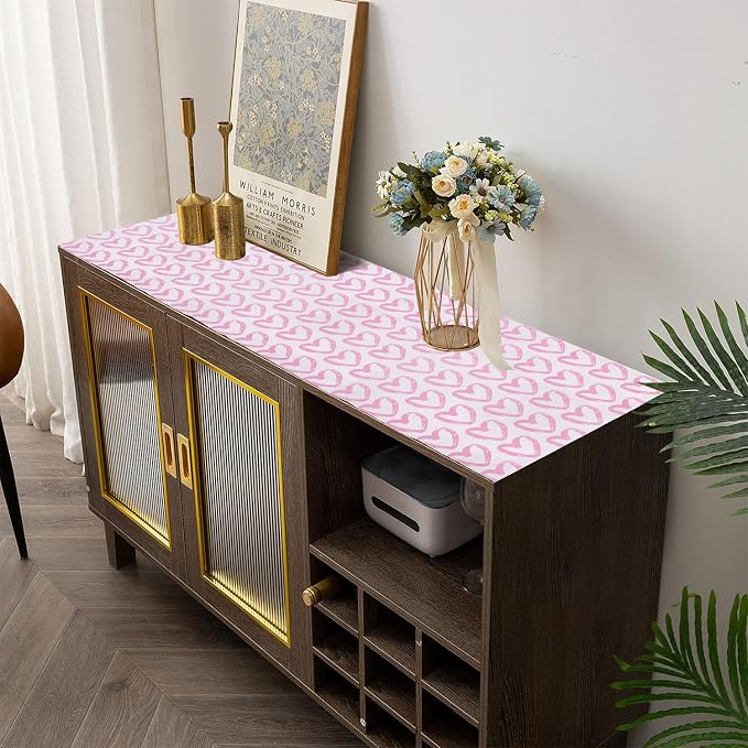Pink Heart Drawer Liner for Cabinets Non-Adhesive Strong Non-Slip | Shelf Liner Cabinet Drawer Liners for Kitchen,Table,Bookshelves,Waterproof Cupboard Liners,12IN x 10FT - Image 8