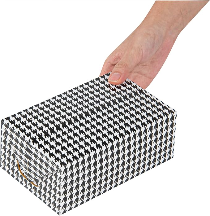 Restaurantware Takeout Container 400 Count 47 Ounces Paper Disposable Meal Box Food Carryout Box Greaseproof Black Houndstooth Design 7.01 x 4.49 x 2.76 Inches Secure Transport Black - Image 8