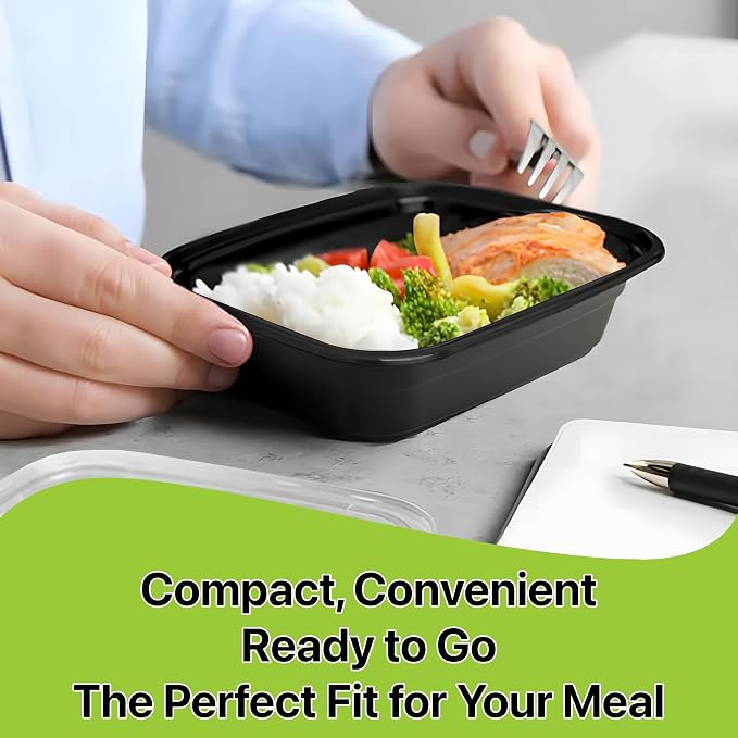Meal Prep Containers [150 Set] x [16 oz] with Lids, 1 compartment, Stackable, Reusable, Leakproof, Food Safe, Microwave, Freezer & Dishwasher Safe for Food Prep Storage Bento (150 Set, 16 oz) - Image 7