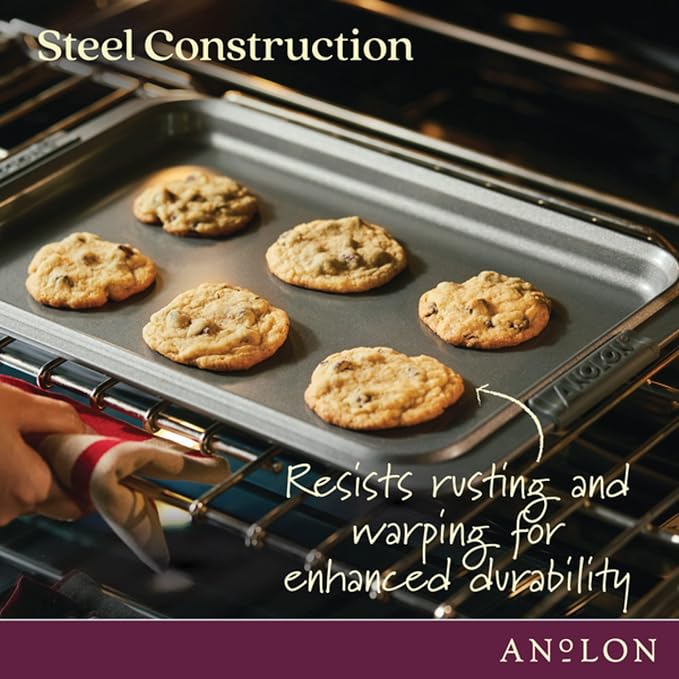 Anolon Advanced Nonstick Bakeware/Baking Sheet and Cooling Rack Set, 2 Piece, Gray - Image 5