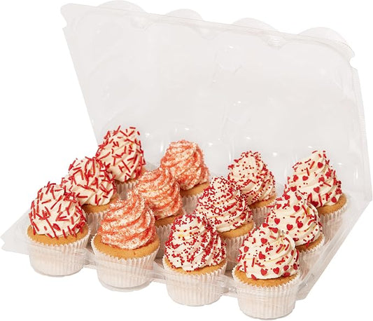 PME Pack of 9 Reusable Plastic Cupcake Container Carrier Boxes (12 cavities) by PME