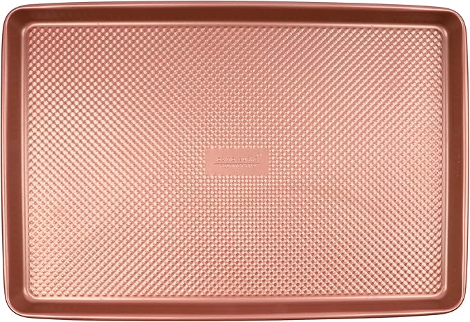 David Burke 17x11 Cookie Sheet – Carbon Steel, PFTE & PFOA Free, Oven Safe, Non-Toxic, Perfect for Baking and Roasting – Rose Gold - Image 3