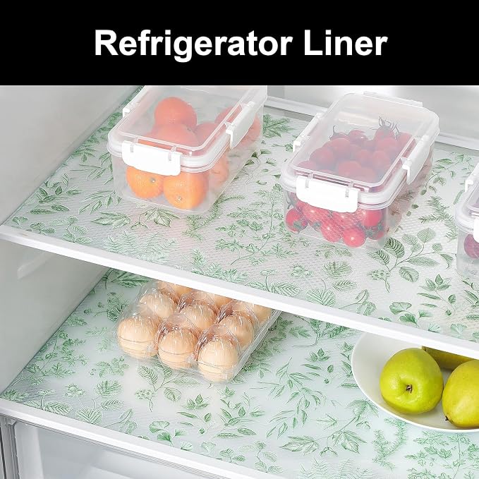 Cooyes Shelf Liners for Kitchen Cabinets Refrigerator Liners Waterproof & Oil-Proof Kitchen Cupboard Liner Drawer Mats EVA Material Non Adhesive Fridge Liner for Shelves（11.8" W x 236" L） - Image 3