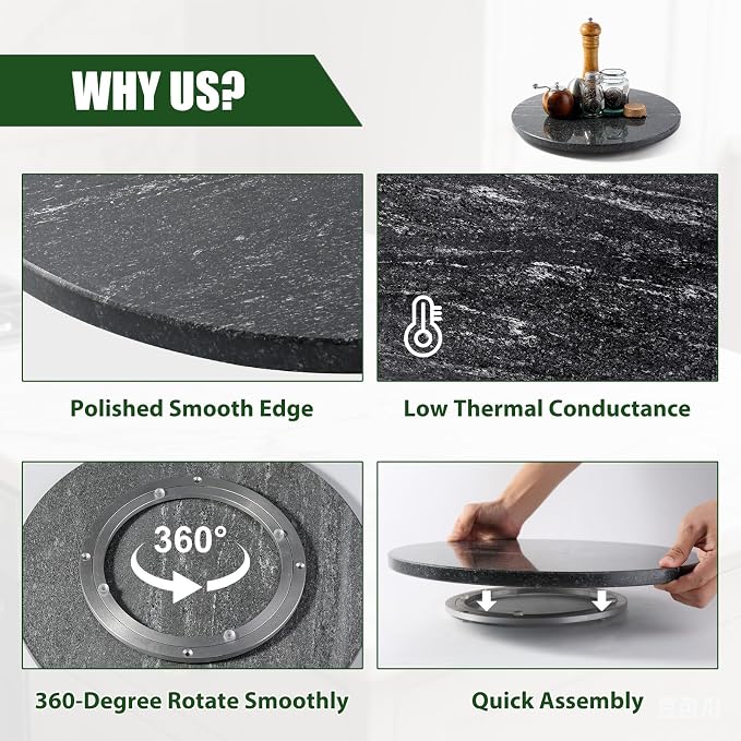 Marble Lazy Susan, 16” Lazy Susan for Table Top Detachable Turntable Organizer for Cabinet Pantry Kitchen Countertop Fridge Bathroom Makeup Vanity Countertop, Via Lactea - Image 6