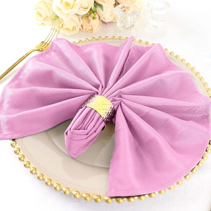 Efavormart Premium Cloth Napkins Set of 25, 20x20 Inch Pink Seamless Dinner Napkins, Washable Linen Table Napkin Cloth with Hemmed Edges for Weddings, Party and Banquet - Image 6