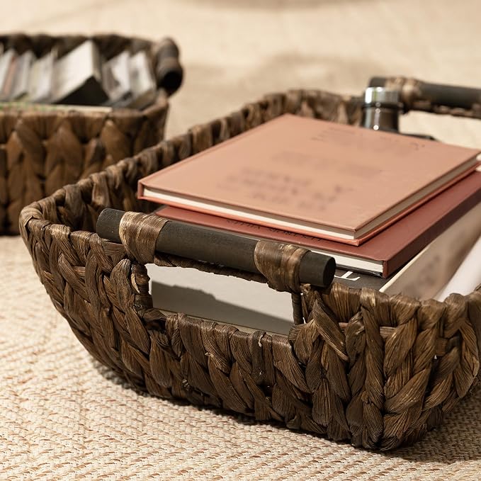 Storageworks Wicker Storage Basket, Organizing Baskets For Shelf, Brown - Image 4
